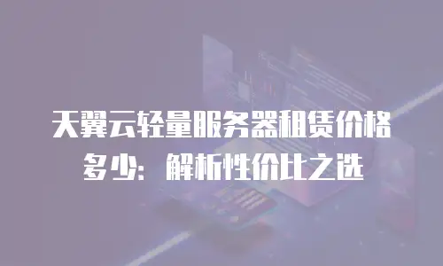 天翼云轻量服务器租赁价格多少：解析性价比之选