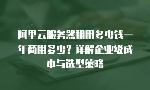 阿里云服务器租用多少钱一年商用多少？详解企业级成本与选型策略