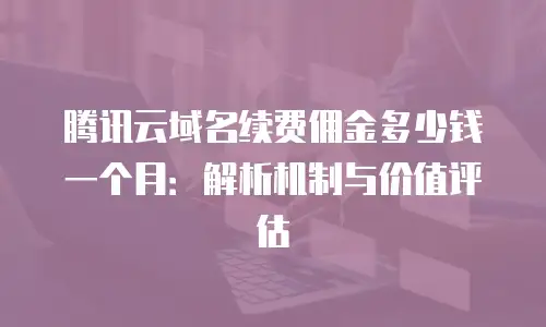腾讯云域名续费佣金多少钱一个月：解析机制与价值评估