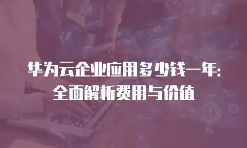 华为云企业应用多少钱一年：全面解析费用与价值