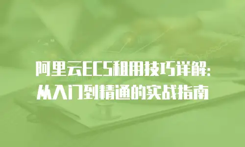 阿里云ECS租用技巧详解：从入门到精通的实战指南
