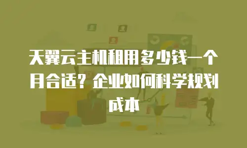 天翼云主机租用多少钱一个月合适？企业如何科学规划成本