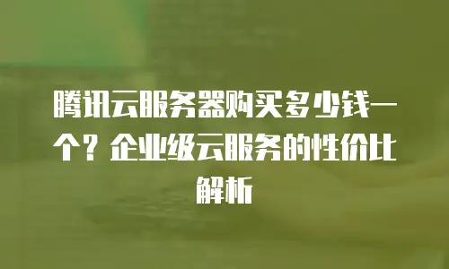 腾讯云服务器购买多少钱一个？企业级云服务的性价比解析
