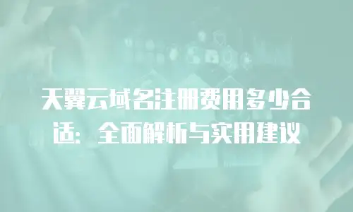 天翼云域名注册费用多少合适：全面解析与实用建议