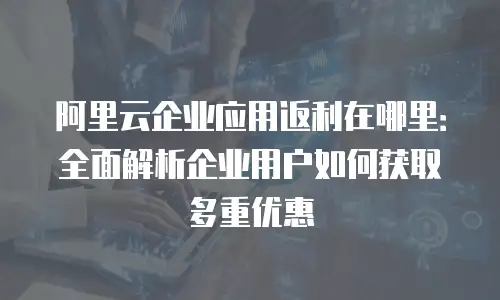 阿里云企业应用返利在哪里：全面解析企业用户如何获取多重优惠