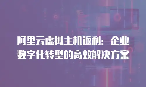 阿里云虚拟主机返利：企业数字化转型的高效解决方案