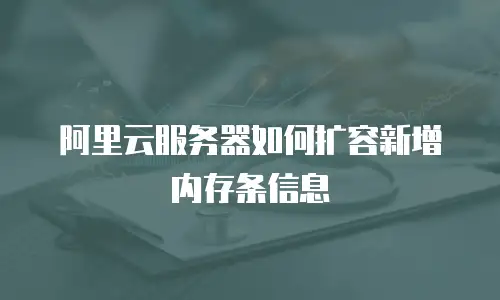 阿里云服务器如何扩容新增内存条信息
