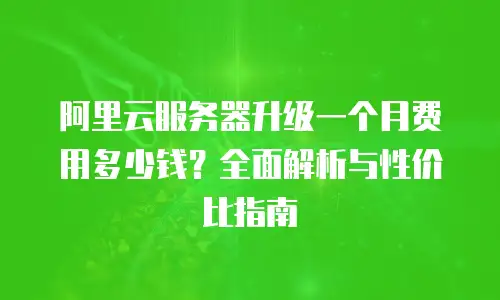 阿里云服务器升级一个月费用多少钱？全面解析与性价比指南