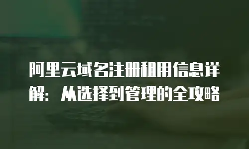 阿里云域名注册租用信息详解：从选择到管理的全攻略