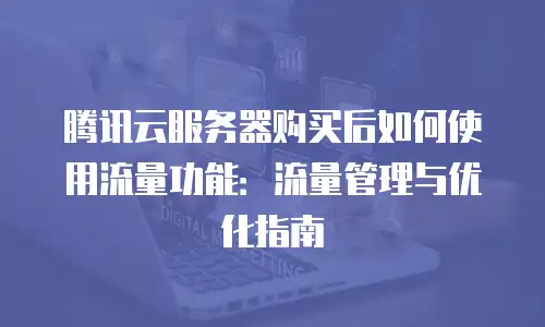腾讯云服务器购买后如何使用流量功能：流量管理与优化指南