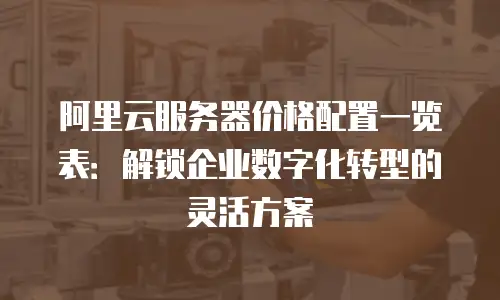阿里云服务器价格配置一览表：解锁企业数字化转型的灵活方案
