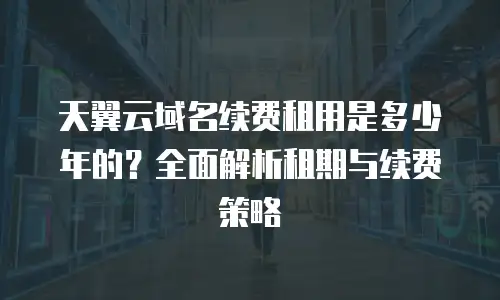 天翼云域名续费租用是多少年的？全面解析租期与续费策略