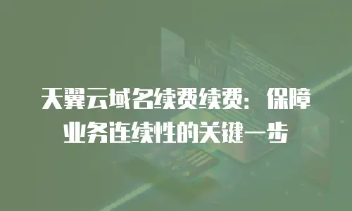 天翼云域名续费续费：保障业务连续性的关键一步