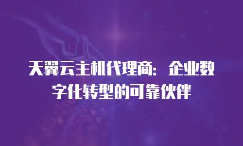 天翼云主机代理商：企业数字化转型的可靠伙伴