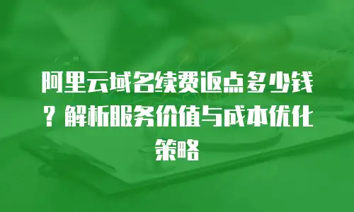 阿里云域名续费返点多少钱？解析服务价值与成本优化策略