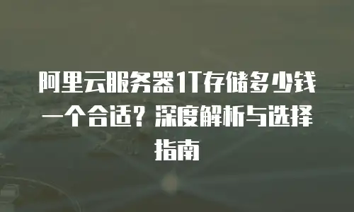 阿里云服务器1T存储多少钱一个合适？深度解析与选择指南