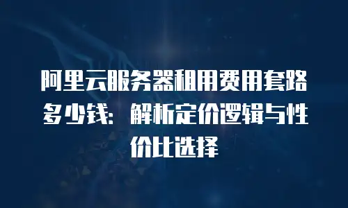 阿里云服务器租用费用套路多少钱：解析定价逻辑与性价比选择