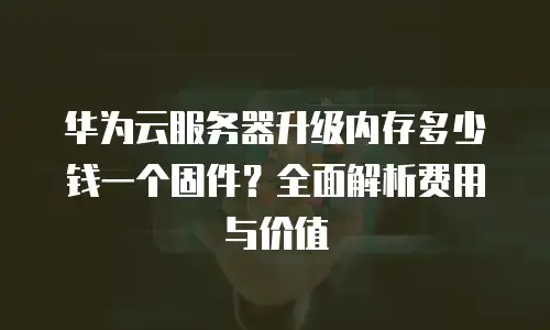 华为云服务器升级内存多少钱一个固件？全面解析费用与价值