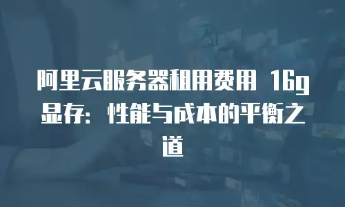 阿里云服务器租用费用 16g显存：性能与成本的平衡之道