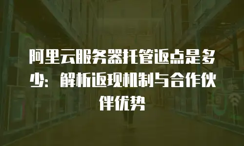 阿里云服务器托管返点是多少：解析返现机制与合作伙伴优势