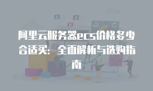 阿里云服务器ecs价格多少合适买：全面解析与选购指南