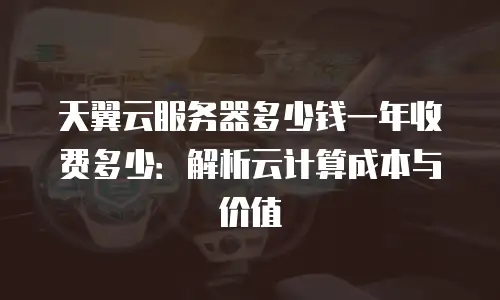天翼云服务器多少钱一年收费多少：解析云计算成本与价值