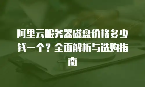 阿里云服务器磁盘价格多少钱一个？全面解析与选购指南