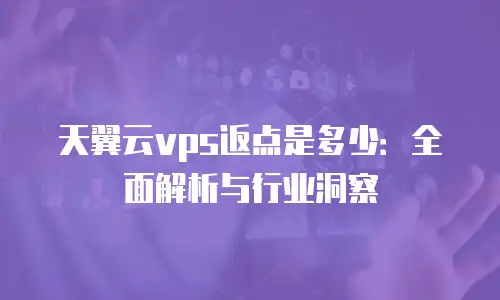 天翼云vps返点是多少：全面解析与行业洞察