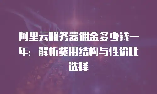 阿里云服务器佣金多少钱一年：解析费用结构与性价比选择