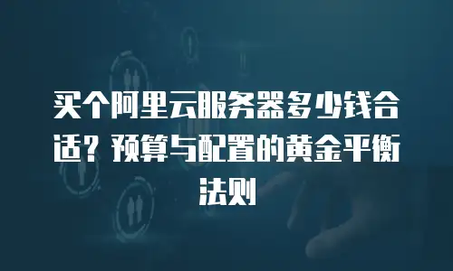 买个阿里云服务器多少钱合适？预算与配置的黄金平衡法则