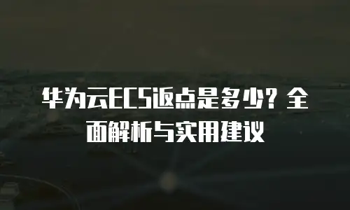 华为云ECS返点是多少？全面解析与实用建议