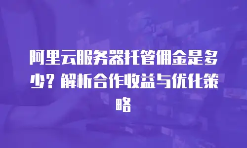阿里云服务器托管佣金是多少？解析合作收益与优化策略