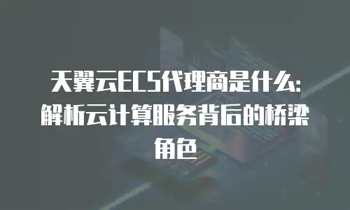 天翼云ECS代理商是什么：解析云计算服务背后的桥梁角色
