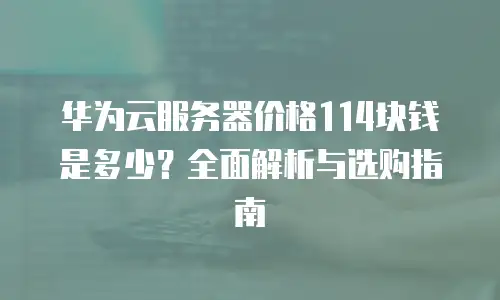 华为云服务器价格114块钱是多少？全面解析与选购指南