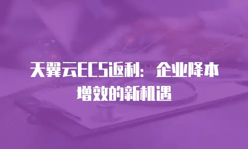 天翼云ECS返利：企业降本增效的新机遇