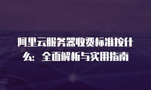 阿里云服务器收费标准按什么：全面解析与实用指南