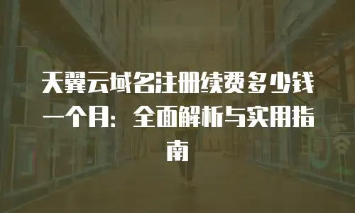 天翼云域名注册续费多少钱一个月：全面解析与实用指南