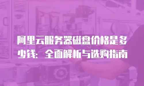 阿里云服务器磁盘价格是多少钱：全面解析与选购指南
