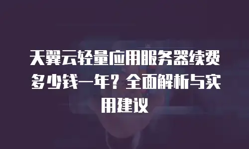 天翼云轻量应用服务器续费多少钱一年？全面解析与实用建议