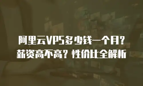 阿里云VPS多少钱一个月？薪资高不高？性价比全解析