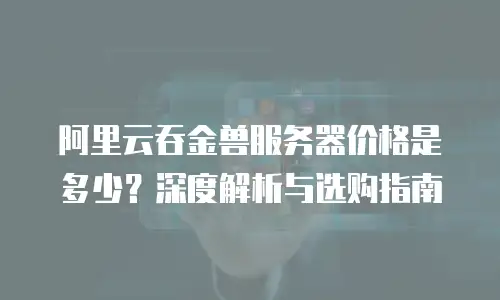阿里云吞金兽服务器价格是多少？深度解析与选购指南