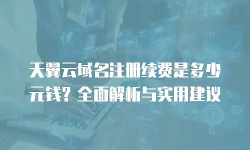 天翼云域名注册续费是多少元钱？全面解析与实用建议
