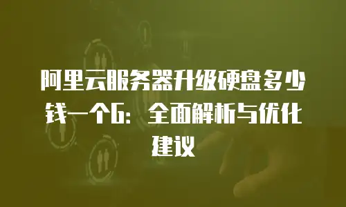 阿里云服务器升级硬盘多少钱一个G：全面解析与优化建议