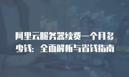 阿里云服务器续费一个月多少钱：全面解析与省钱指南