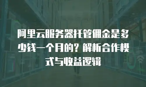 阿里云服务器托管佣金是多少钱一个月的？解析合作模式与收益逻辑