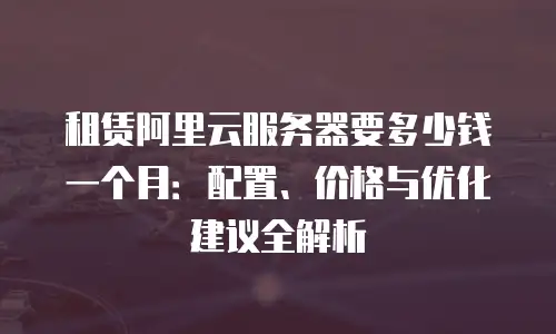 租赁阿里云服务器要多少钱一个月：配置、价格与优化建议全解析