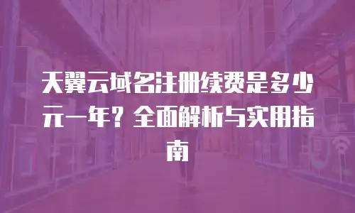 天翼云域名注册续费是多少元一年？全面解析与实用指南