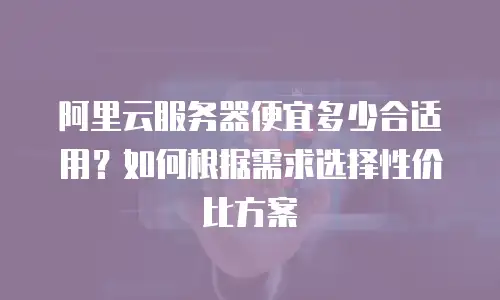 阿里云服务器便宜多少合适用？如何根据需求选择性价比方案