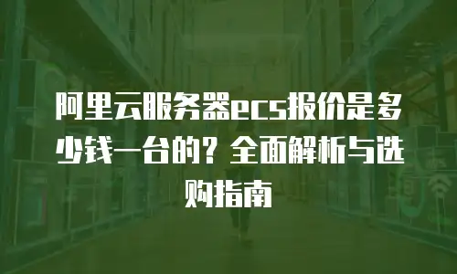 阿里云服务器ecs报价是多少钱一台的？全面解析与选购指南