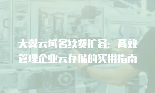 天翼云域名续费扩容：高效管理企业云存储的实用指南